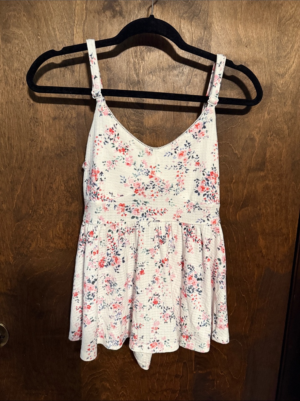 torrid white Floral open back swing tank